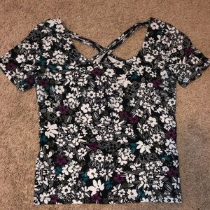 Floral Open Back Crop Top